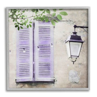 «Mauve Shutters Scenery On Wood» par LSR Design Studio Print