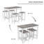 Ensemble de 5 tables de cuisine 5 pièces avec quatre tabourets de bar, structure en métal et panneau de fibres à densité moyenne, chêne blanc, L 47,5 po x l 23,7 po x H 35,5 po