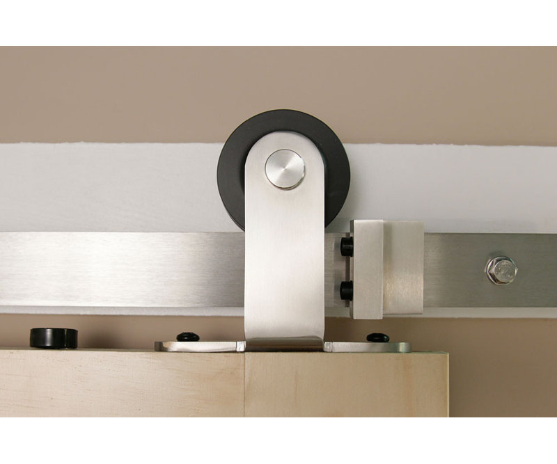 96-Inch Stainless Steel Single Barn Door Hardware Kit
