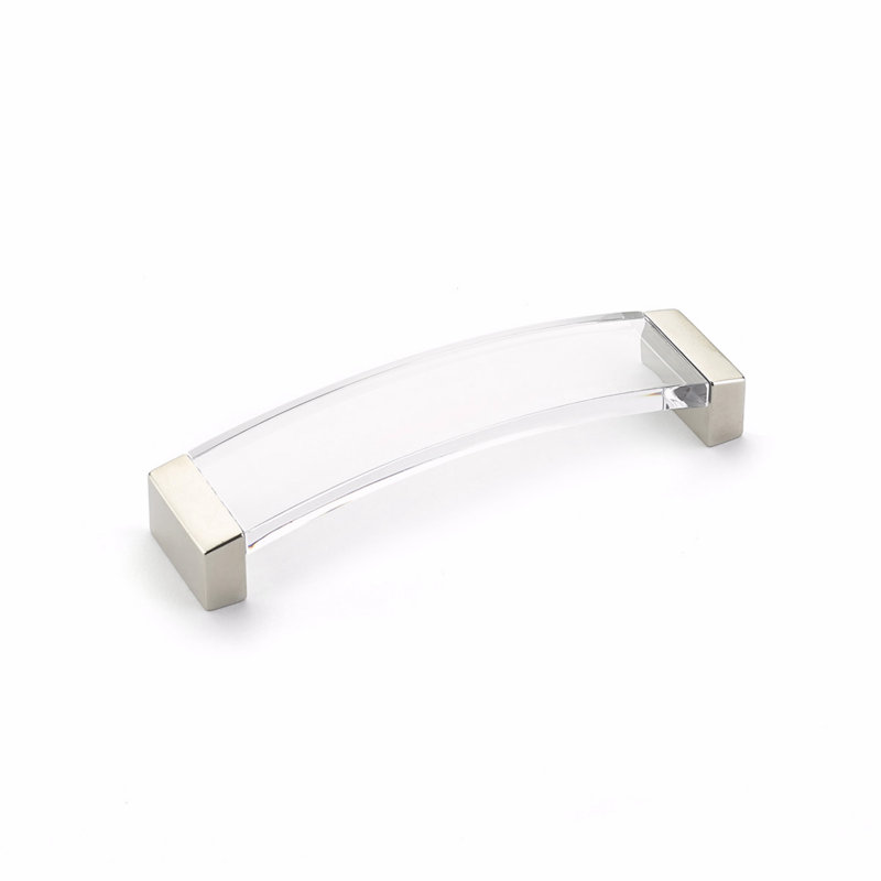 Poignée d'armoire 6 5/16 po Schaub Positano, Nickel satiné / Transparent, 6.3"