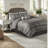 Luxurious 7 Piece Bedding Sets, Polyester Jacquard, Elegant Grey Design For Home