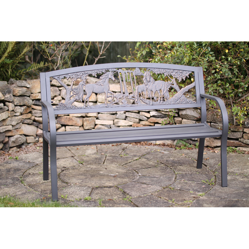 Unicorn Themed Steel and Cast Iron Bench