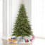 King Green Spruce Artificial Christmas Tree with LED Warm White Lights with Stand-801230204-772275875