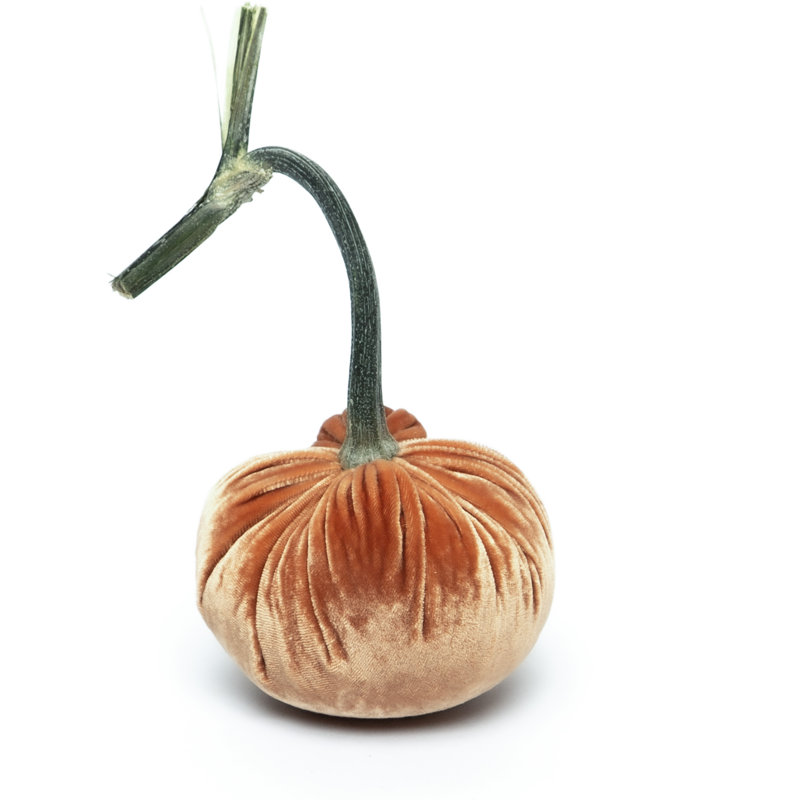 Spice Silk Velvet Pumpkin, 4'' H X 2.5'' W X 2.5'' D