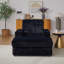 Canapé simple 42,5 po en velours côtelé - coussin de dossier + porte-gobelets + repose-pieds de rangement (canapé de salon profond)-1492508372
