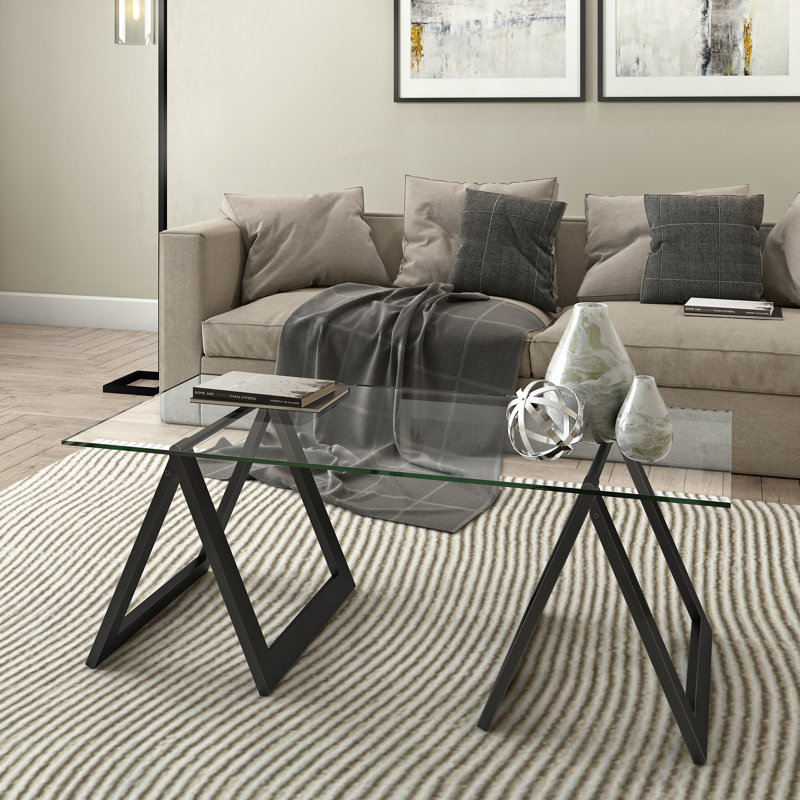 Cross Legs Dancy Coffee Table, Blackened Bronze