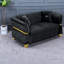 Causeuse Modern Sofas, velours noir 61,8 pouces, garniture en métal doré pour la maison