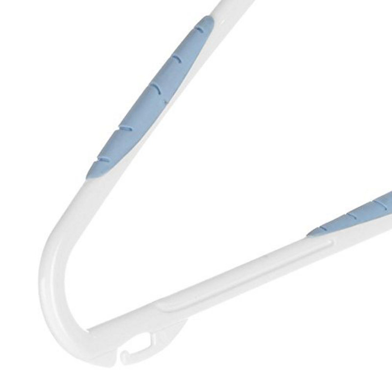 Cintres Hascal Slim Sure-Grip avec crochet pivotant - blanc et bleu