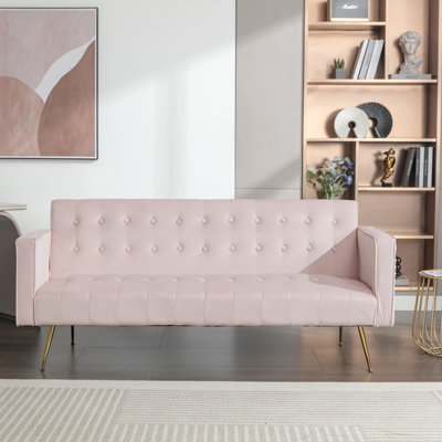 Kynnadi 72'' Velvet Reclining Sleeper Sofa