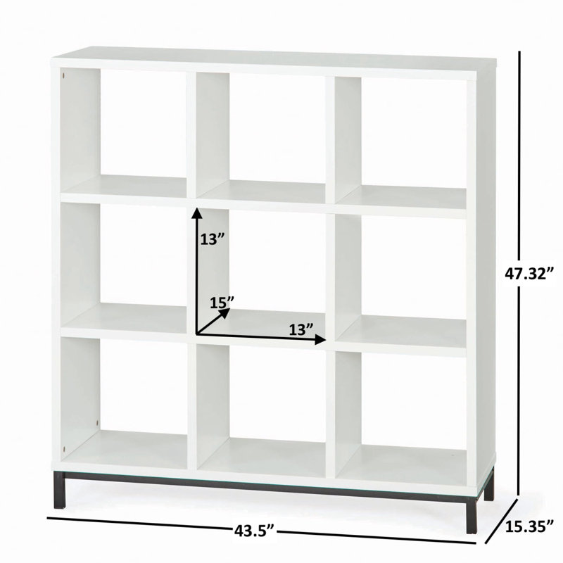 Gulsher 9-Cube Horizontal Bookcase, White