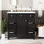 Ensemble de meuble-lavabo de salle de bain 36 "avec comptoir de lavabo, lavabo simple noir, armoire à shaker avec porte à fermeture douce et 3 tiroirs
