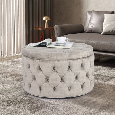 Amram Tufted Round Storage Ottoman