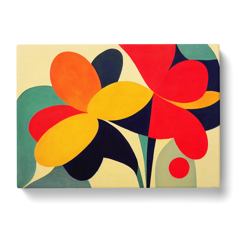 Luxurious Abstract Flowers - Wrapped Canvas, 35cm H x 50cm W x 3cm D