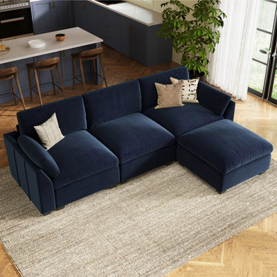 Canapé modulaire en L avec repose-pieds