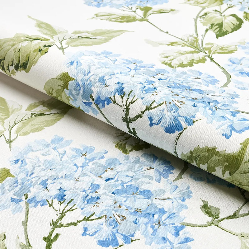 Summer Hydrangea Fabric, Blue Hydrangea