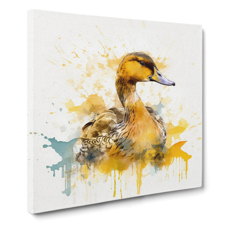 Duck Gestural Art No.5 - No Frame Print, 35cm H x 35cm W x 3cm D