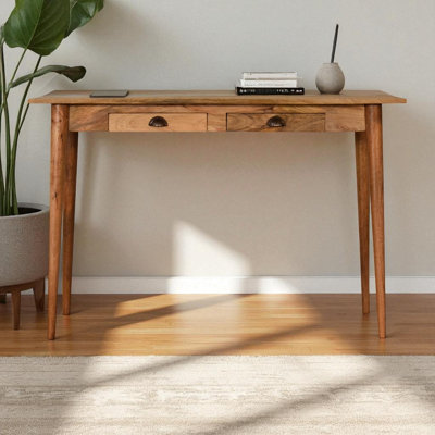 Michaud Solid Wood Writing Desk with Power Outlet