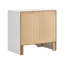 Table de chevet blanche pour chambre à coucher avec 2 tiroirs - poignées en strass, rayures scintillantes Allure 2 po Grace