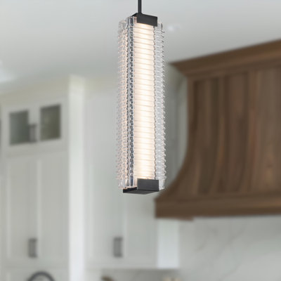 Alai Ribbed Glass LED Pendant