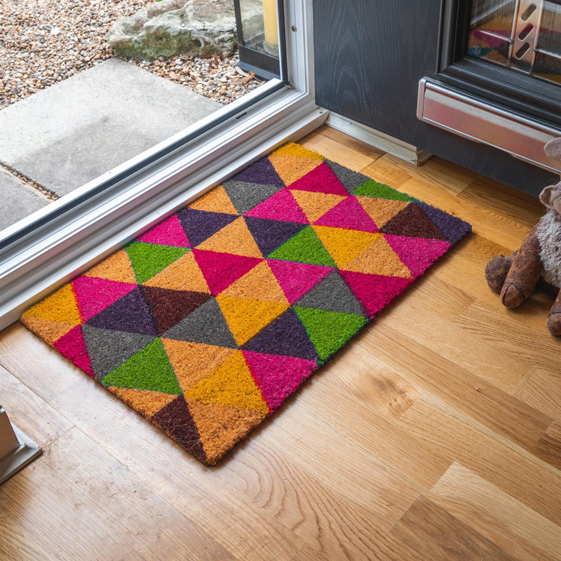Nicola Spring - Coir Door Mat - Triangles, 1.6cm H x 60cm L x 40cm W
