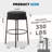 Modern Bar Stools Set of 2 with Round Soft Padded Boucle Backless Seat and Metal Base,-112917392