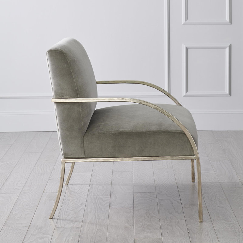 Swoop Chair-Grey Velvet-Nickel