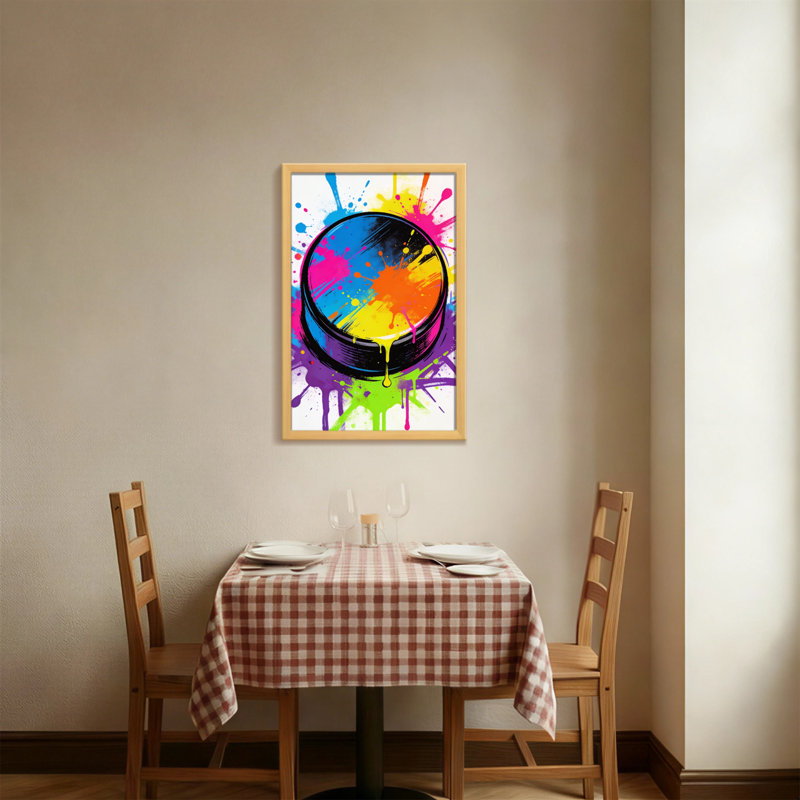 Éclaboussures de peinture colorée sur toile tambour, H 18 po x l 12 po