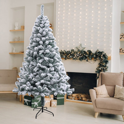 Enhance Your Holiday Decor With The Exquisite Snow Covered Christmas Tree- For Home Office Party Decorat Snow Flocked Artificial Holiday Christmas Tree