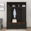 4-IN-1 Elegant Hall Tree With Golden Hooks & Handles, Practical Entryway Bench With Adjustable Shelves