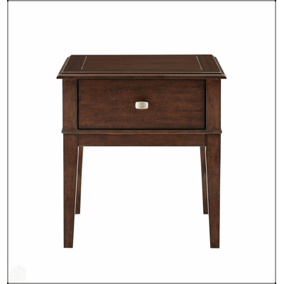 Classic End Table With Drawers, USB Charging Port, And Rich Brown Finish For Modern Living Room Furniture