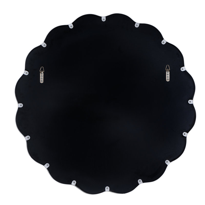 Cleo Scalloped Metal Mirror, Silver