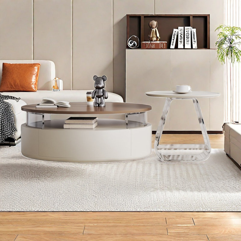 Combinaison de table basse pour petit appartement, Brun