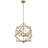 6-Light Gold Metal Box Chandelier