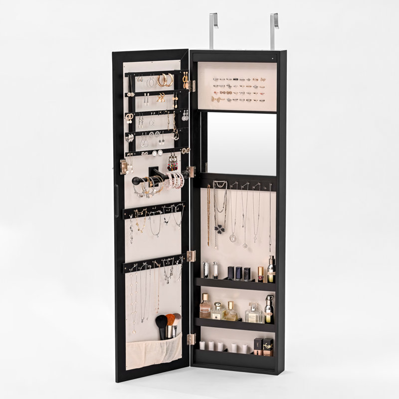 Armoire à bijoux de 13,8 po de largeur Mcgray, Noir