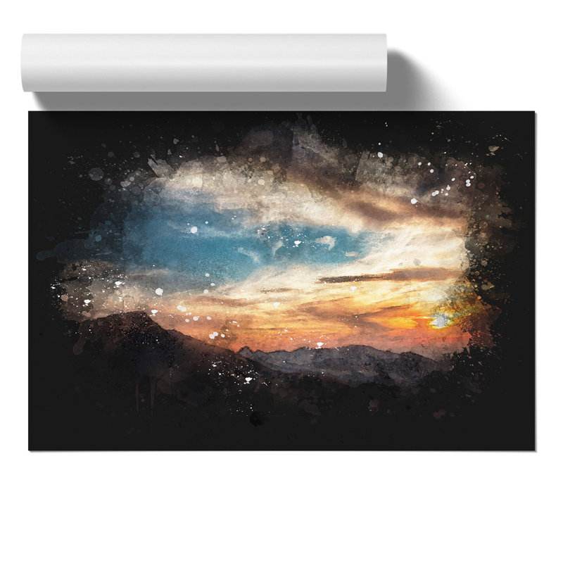 Sunset in Utah Paint Splash - Frameless Print, 42cm H x 59cm W x 0.1cm D