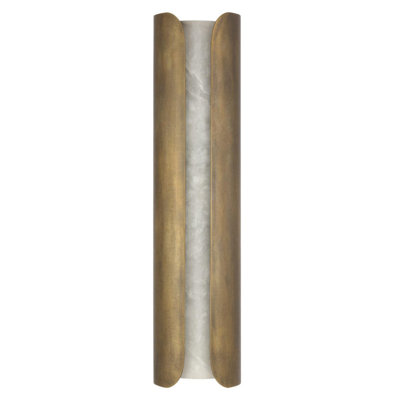 Anne-Marie Barton Armise 18" Sconce with Alabaster, 29" H x 7" W x 7.75" D, Mottled Brass