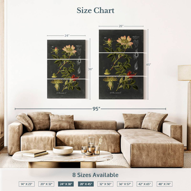 Keiri Midnight Botanical I, 38" H x 24" W