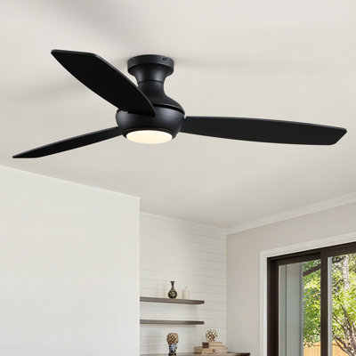 Ventilateur de plafond moderne à intensité variable de 52 po avec lumière DEL
