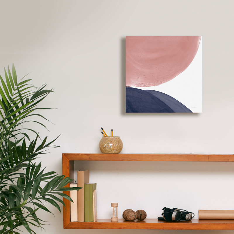 «Pools Of Navy Pink 2» par Piper Rhue, art mural sur toile, H 12 po x l 12 po x P 0,75 po