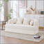 Canapé-lit 2 en 1 pliable, canapé-lit convertible pliable sans os de 70 pouces, 4 coussins pour le salon, blanc laiteux-129158329