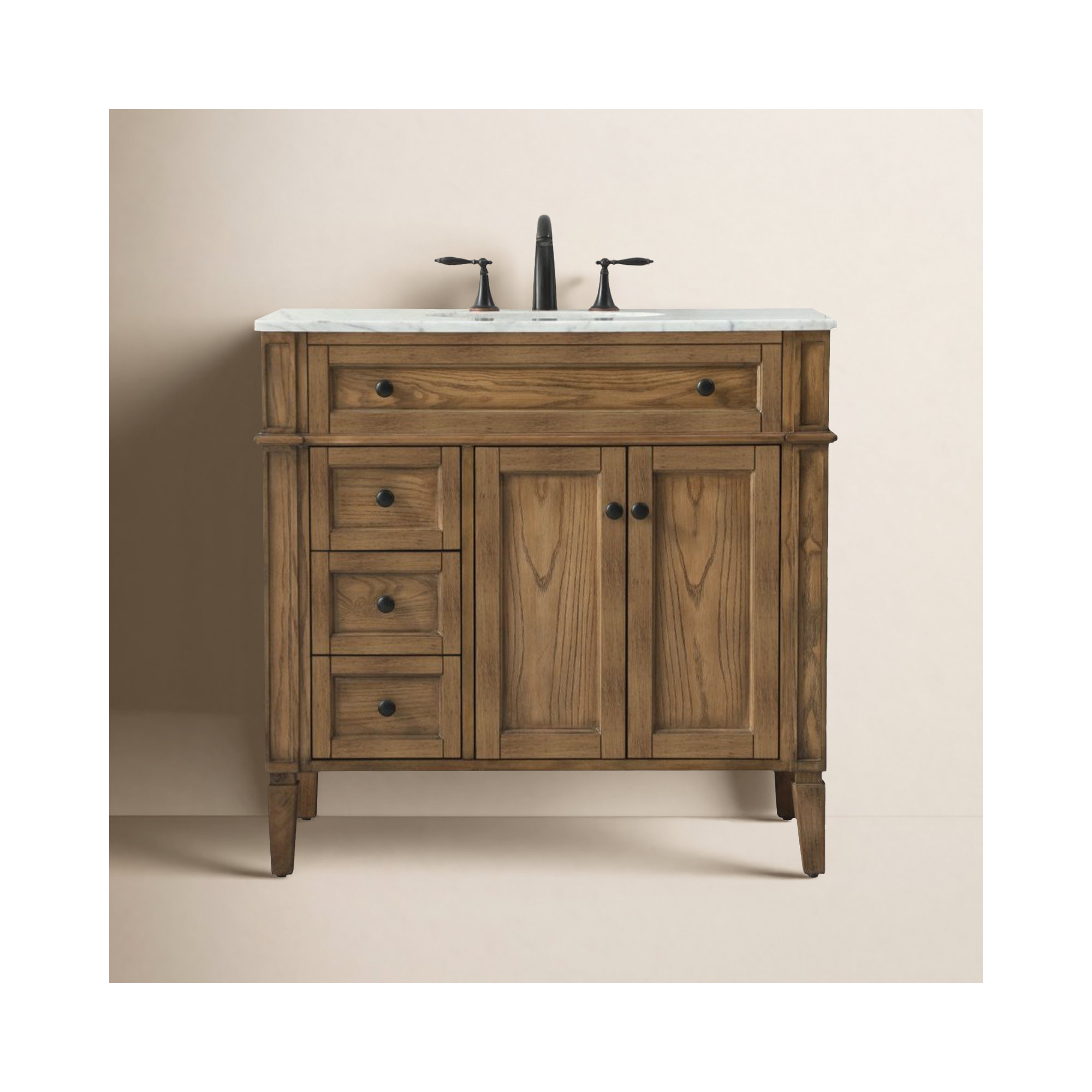 Rivers 36'' Single Bathroom Vanity, Driftwood