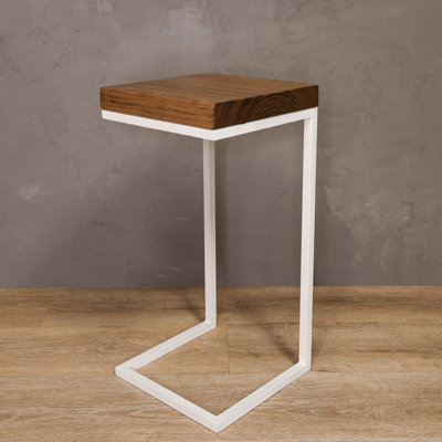 C Shape Rustic Side Table