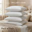 Opulent Home Ultra Soft Striped Pillow – Breathable Microfibre Cover Bed Pillows | Soft Medium (Back Sleepers) & Medium Firm (Side Sleepers) | Packs of 1, 2 & 4-902477771-902477769