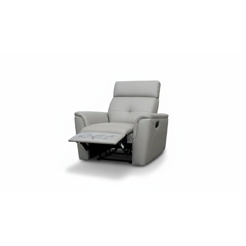 Fauteuil gris pâle 1058 avec inclinaison manuelle