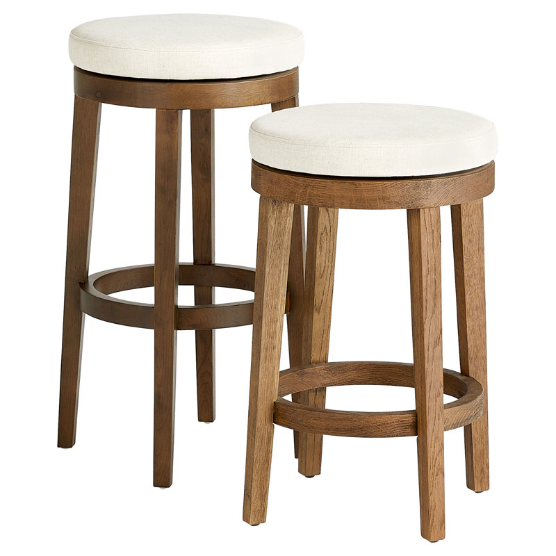 Archon Upholstered Stool with Solid Wood Frame