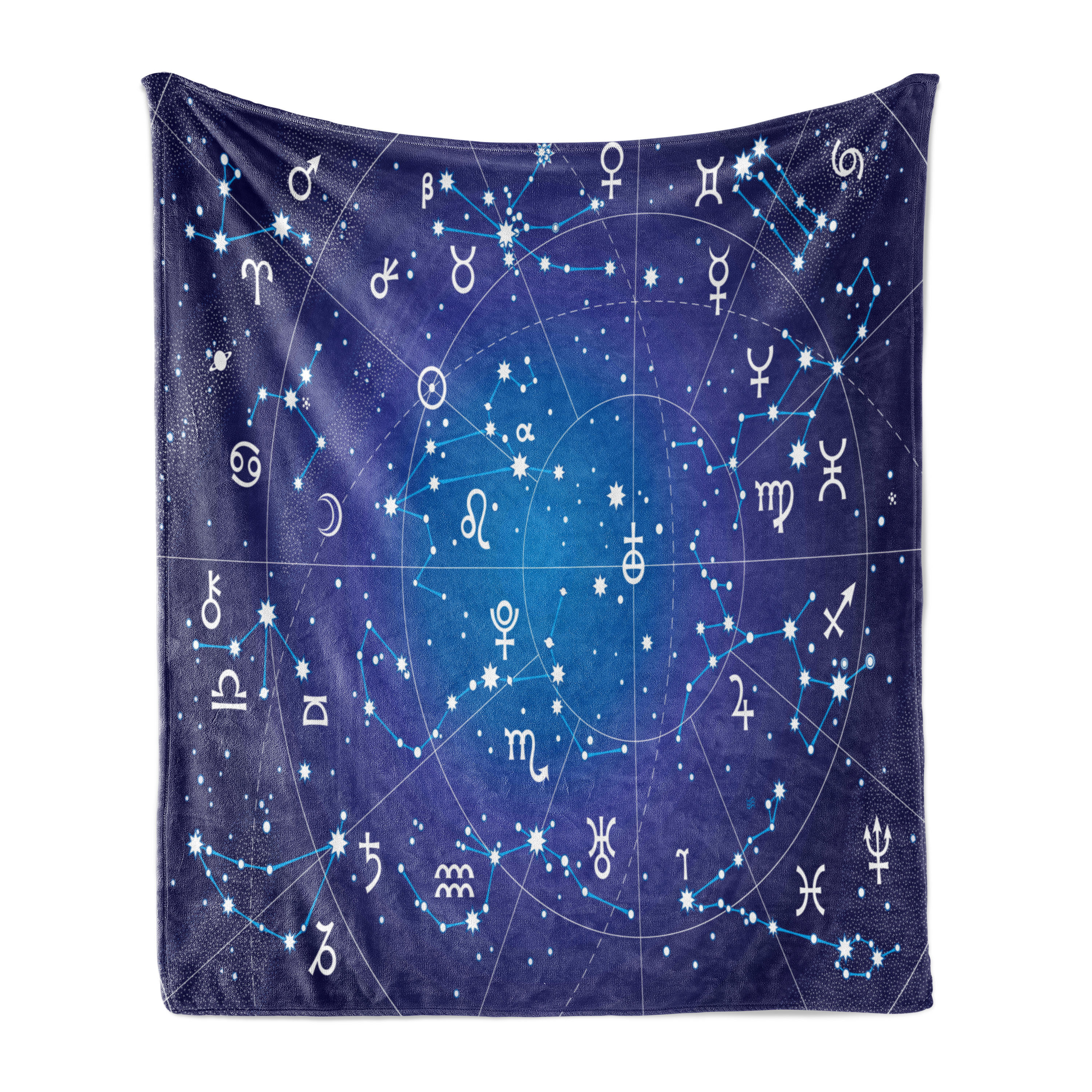 Zodiac Constellation Pattern Print Hooded Blanket