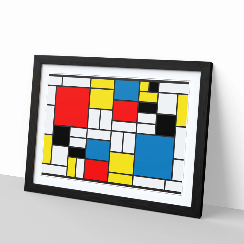 Piet Mondrian - Single Picture Frame Print, Black