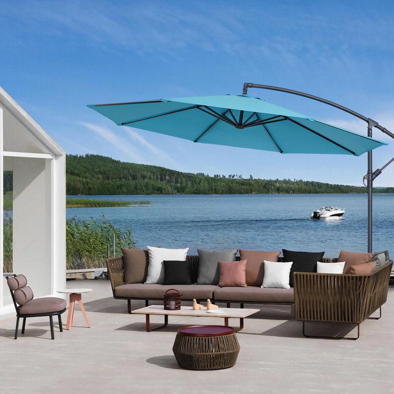 Parasol en porte-à-faux 120 po, Bleu lac