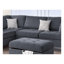 Ensemble de canapé modulaire réversible en chenille gris anthracite 3 pièces avec repose-pieds et coussins décoratifs