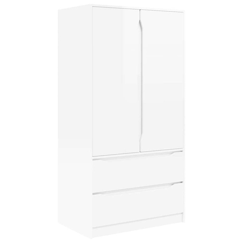 Manufactured Wood Wardrobe, High Gloss White